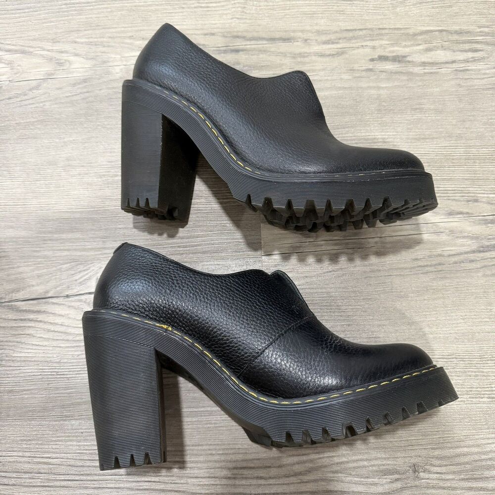 Dr Martens Cordelia Mule Heels Black Lug Platform Women's 9 - Picture 8 of 8